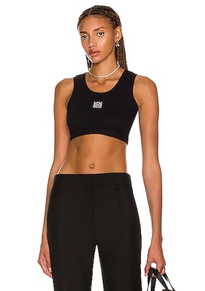 Loewe Cropped Anagram Tank Top in Black & White - Black. Size M (also in ).