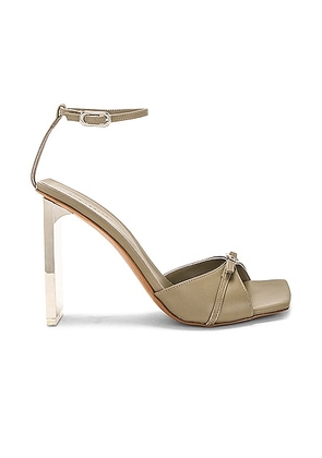Arielle Baron Croce 95 Heel in Khaki & Silver - Taupe. Size 38 (also in ).