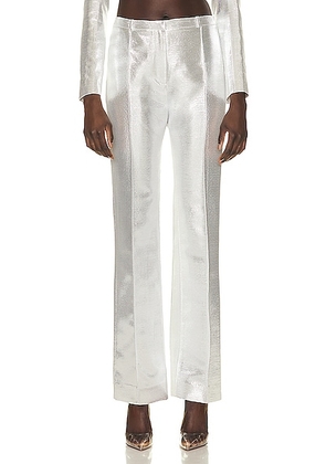 RABANNE Straight Leg Pant in Silver - Metallic Silver. Size 36 (also in ).