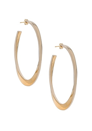 Saint Laurent Twist Hoop Earrings in Dore & Creme - Metallic Gold,Cream. Size all.