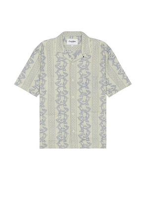 Corridor Jakarta Summer Shirt in Cream. Size M, S, XL/1X.