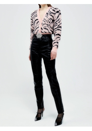 Alessandra Rich Zebra Pattern Knitted Cardigan