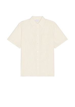 JOHN ELLIOTT Short Sleeve Cloak Button Up Shirt in Salt - Cream. Size L (also in M, S).