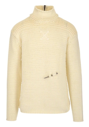 Off-White Nail-Embellished Ribbed Sweater