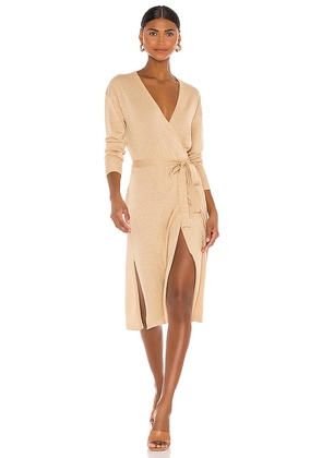 Lovers and Friends Azita Wrap Dress in Tan. Size S.