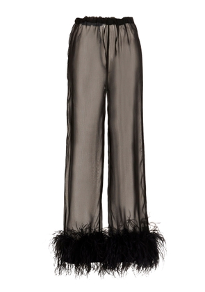 Oseree Feather Silk Pants