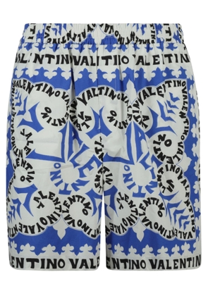 Valentino All-Over Logo Print Shorts