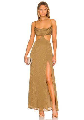 Lovers and Friends Jamey Maxi Dress in Tan. Size S, XL.