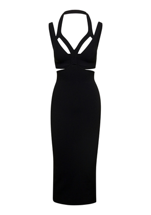 Dion Lee Interlink Midi Black Dress With Cut-Out Detail In Viscose Blend Woman