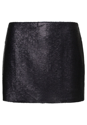 Gauge81 Kailua Mini Black Skirt With All-Over Micro Paillettes In Polyester Woman