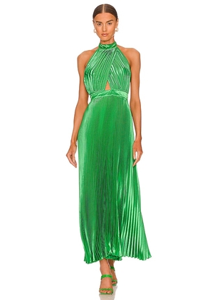 L'IDEE Renaissance Midi Dress in Green. Size 6/XS.