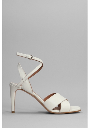Sandals In White Leather Red Valentino