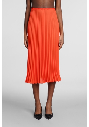 Red Valentino Skirt In Orange Synthetic Fibers