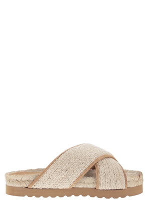 Peserico Jute And Leather Sandal