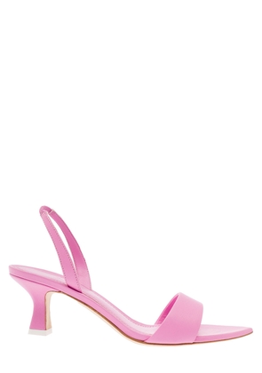 3Juin Eloise Pink Andals With Rhinestone Embellishment And Spool Hight Heel In Viscose Blend Woman