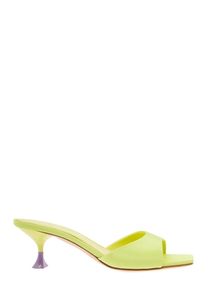 3Juin Kimi Lime Green Sandals With Contrasting Enamelled Heel In Viscose Woman
