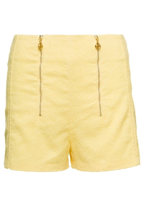 Patou Yellow Tailored Shorts With Double Zip In Cotton Blend Woman