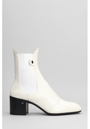 Laurence Dacade Low Heels Ankle Boots In White Leather