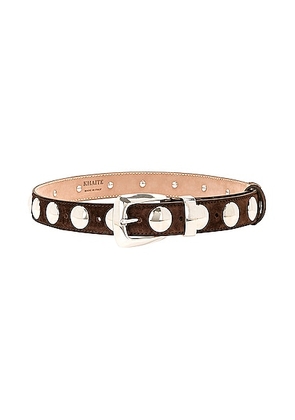 KHAITE Benny Belt With Studs in Coffee - Brown. Size 70 (also in 75, 80, 85, 90).