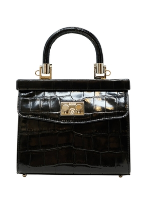 Rodo Black Croco Leather Paris Handbag