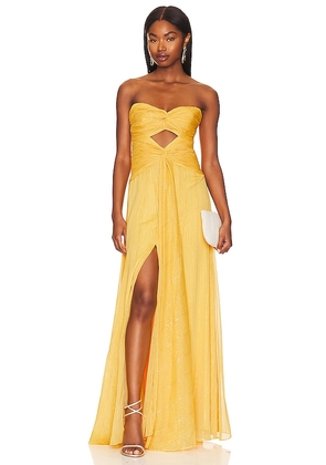 LIKELY Clea Gown in Mustard. Size 8.