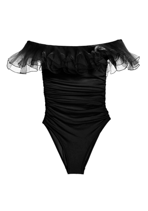Giambattista Valli One-Piece Off-The-Shoulder Ruffles Swimsuit