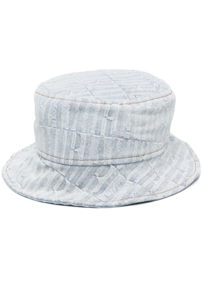 Amiri Light Blue Texturized Bucket Hat In Cotton Denim Man