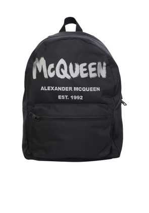 Alexander Mcqueen Graffiti Metropolitan Black Backpack
