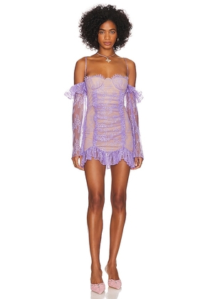 LOBA Gloria Mini Dress in Lavender. Size S.