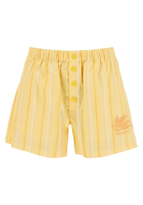 Etro Striped Shorts With Logo Embroidery