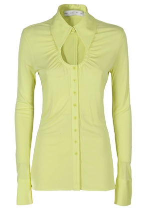 Proenza Schouler White Label Long Sleeve Jersey Button Top