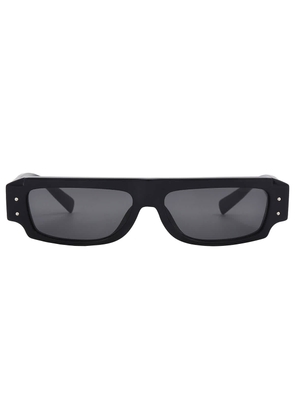 Dolce and Gabbana Dark Grey Rectangular Mens Sunglasses DG4458 501/87 55