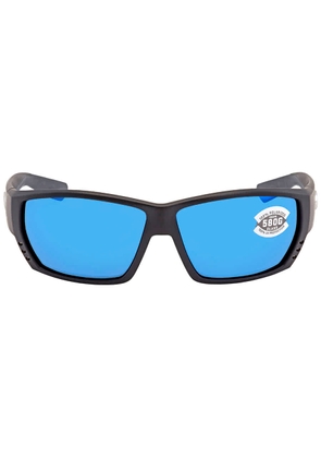 Costa Del Mar TUNA ALLEY Blue Mirror Polarized Glass Wrap Mens Sunglasses TA 11 OBMGLP 62