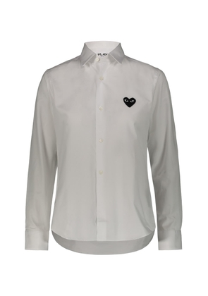 Comme Des Garçons Play Play Comme Des Garçons Shirt In Cotton Poplin With Black Embroidered Heart
