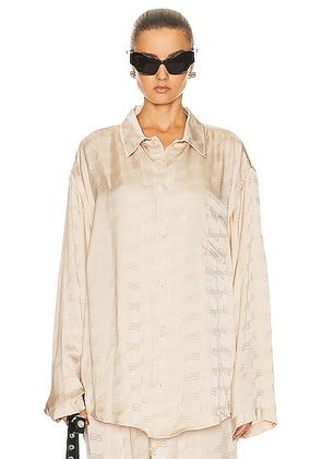 Balenciaga Long Sleeve Minimal Shirt in Champagne Beige - Beige. Size 36 (also in ).