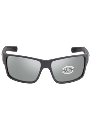 Costa Del Mar Reefton Pro Grey Silver Mirror Polarized Rectangular Mens Sunglasses 6S9080 908009 63