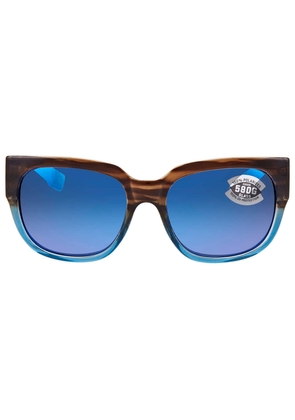 Costa Del Mar WATERWOMAN Blue Mirror Polarized Glass Ladies Sunglasses WTW 251 OBMGLP 55