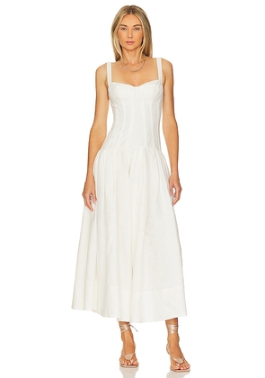 NICHOLAS Makenna Drop Waist Corset Midi Dress in Cream. Size 10, 2, 4, 6.