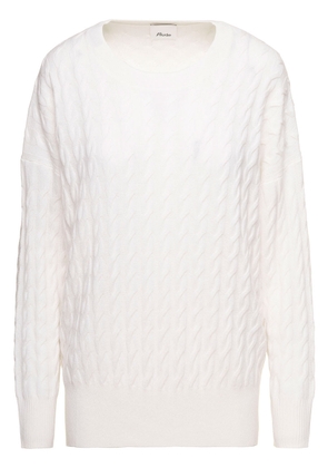 Allude White Cable-Knit Sweater In Cashmere Woman