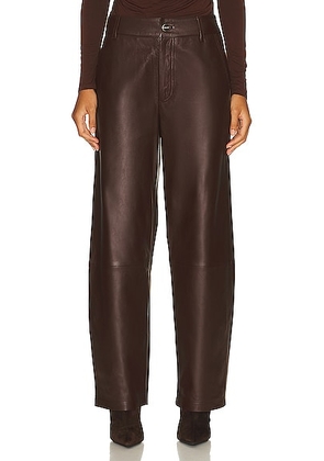 GOLDSIGN Trey Leather Trouser in Maderia - Brown. Size 25 (also in ).