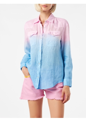 Mc2 Saint Barth Woman Shirt With Pink And Blue Gradient Colors
