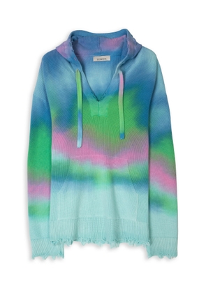 Cappuccio Multicolor Print Multicolor Tie-Dye Cotton Hooded Sweater Laneus