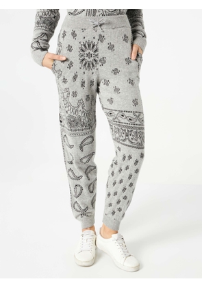 Mc2 Saint Barth Woman Lightweight Knit Sweatpants With Grey Bandanna Print