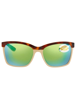 Costa Del Mar ANAA Green Mirror Polarized Polycarbonate Ladies Sunglasses ANA 105 OGMP 55