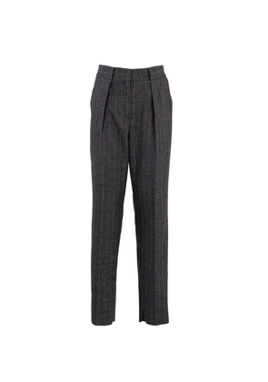 Pinstripe Melange Wool Blend Trousers Giorgio Armani