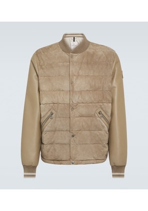 Moncler Chalanches leather and down bomber jacket
