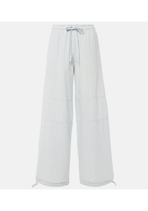 Acne Studios Mid-rise cotton and linen wide-leg pants
