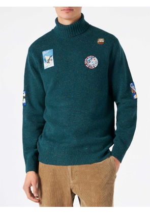 Mc2 Saint Barth Man Green Turtle-Neck Sweater