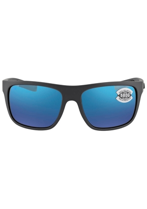 Costa Del Mar Broadbill Blue Mirror Polarized Glass Rectangular Mens Sunglasses 6S9021 902133 60