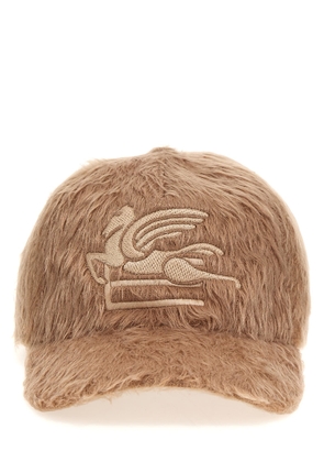 Etro Logo Embroidery Fur Cap